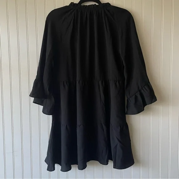NWT Show Me Your Mumu Viola Tiered Mini Dress Women's XS Black Draped Flowy Boho - Picture 11 of 15